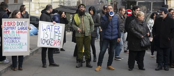 საპროტესტო აქცია ჰესებთან დაკავშირებით საპროტესტო აქცია ჰესებთან დაკავშირებით - Sputnik საქართველო