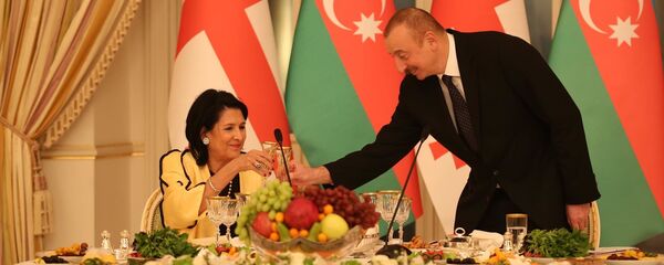 Официальный ужин, президенты Грузии и Азербайджана Саломе Зурабишвили и Ильхам Алиев - Sputnik Грузия