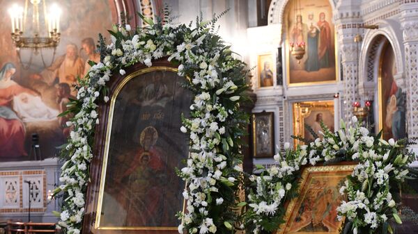 Икона Божией Матери Державная в храме Христа Спасителя в Москве - Sputnik Грузия