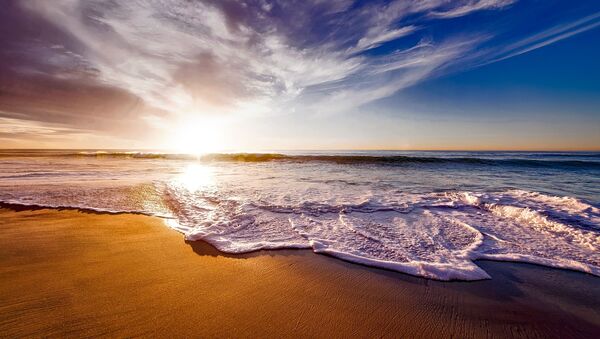 Закат солнца на песочном пляже - Sputnik Грузия