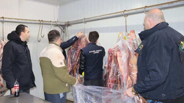 Инспекторы Национального агентства продовольствия изымают некачественное мясо - Sputnik Грузия