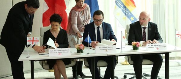 Министр юстиции Грузии Тея Цулукиани и президент Евроюста Ладислав Хамран - Sputnik Грузия