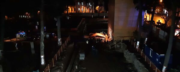 Стройка на улице Чавчавадзе на которой произошел несчастный случай Стройка на улице Чавчавадзе на которой произошел несчастный случай - Sputnik Грузия