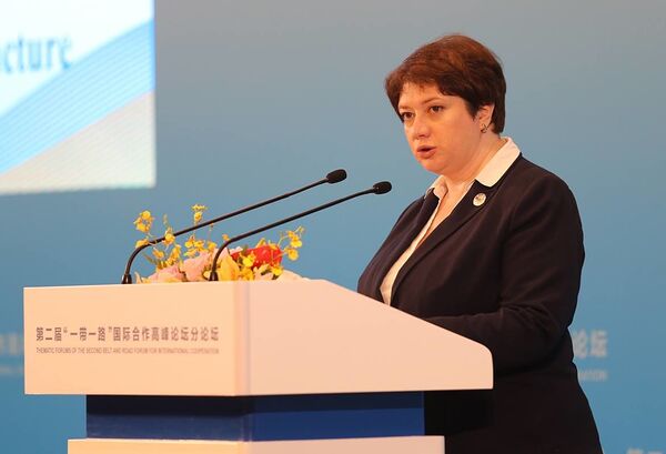 Майя Цкитишвили считается успешным министром регионального развития и инфраструктуры Грузии. Этот кадр остается в Кабмине - Sputnik Грузия