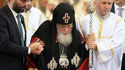 Католикос-Патриарх всея Грузии Илия II на церемонии освящения храма Чудотворной Иверской иконы Божьей Матери