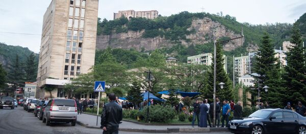 Голодовка шахтеров в городе Чиатура Голодовка шахтеров в городе Чиатура - Sputnik Грузия