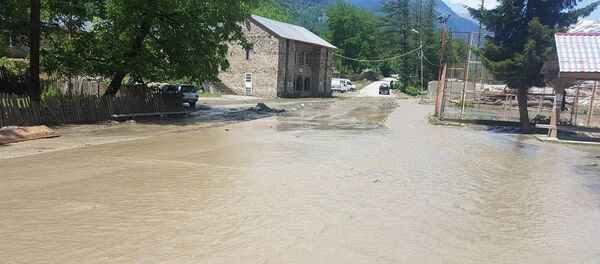 Последствия выхода из берегов реки Ненскра в Сванети - Sputnik Грузия