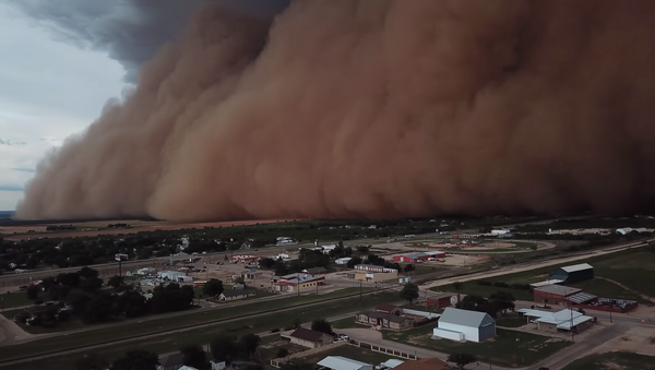 Как надвигается апокалипсис: в США песчаная буря окутала во тьму городок – видео - Sputnik Грузия