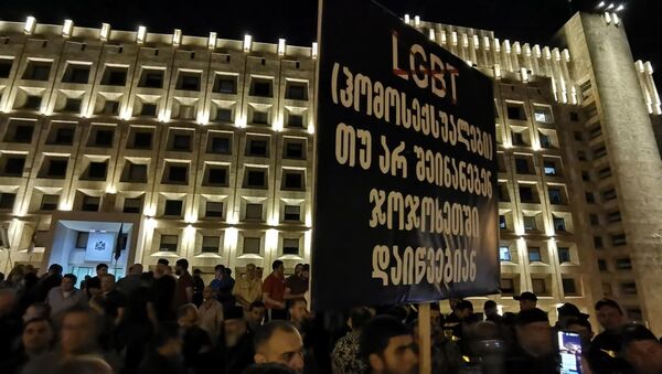 Противники ЛГБТ провели акцию протеста - Sputnik Грузия