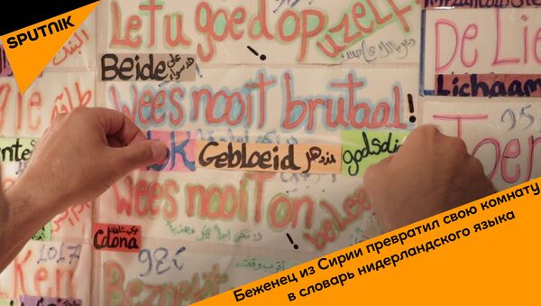Беженец из Сирии превратил свою комнату в словарь голландского языка - Sputnik Грузия