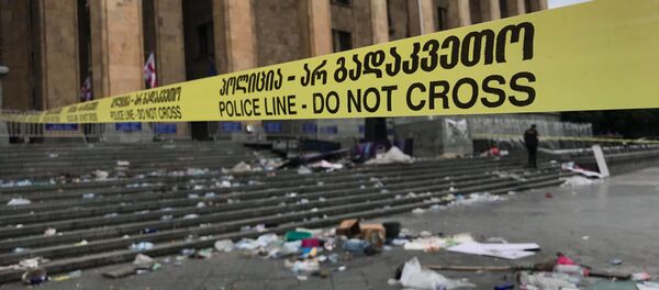 Ситуация у парламента Грузии на утро после разгона акции протеста - Sputnik Грузия