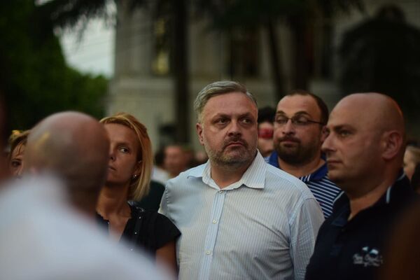 Также на акции были и другие лица из числа окружения Михаила Саакашвили. На фото - Георгий Барамидзе - Sputnik Грузия