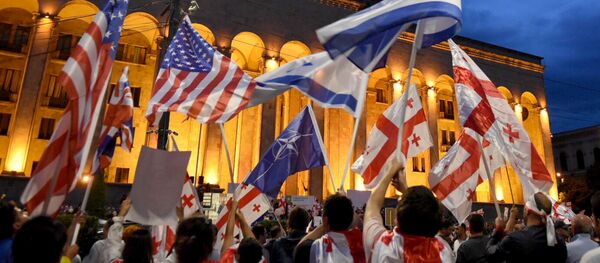 Акция протеста у парламента Грузии - Sputnik Грузия