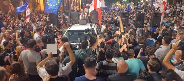 საპროტესტო აქცია რუსთაველზე საპროტესტო აქცია რუსთაველზე - Sputnik საქართველო