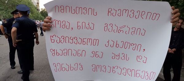 Акция протеста виноделов у телекомпании Рустави 2 - Sputnik Грузия