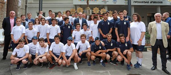 Проводы сборной Грузии на XV Летний Европейский юношеский олимпийский фестиваль - Sputnik Грузия