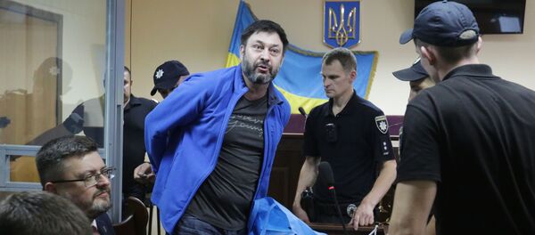 Руководитель портала РИА Новости Украина Кирилл Вышинский на заседании Подольского районного суда Киева - Sputnik Грузия