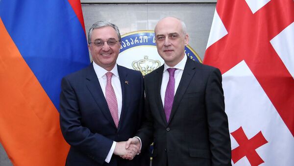 Министры иностранных дел Грузии и Армении Давид Залкалиани и Зограб Мнацаканян - Sputnik Грузия