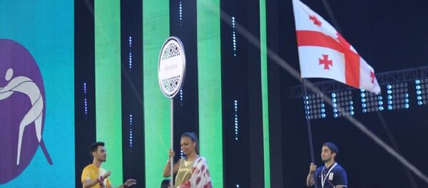 საქართელოს დროშა ბაქოში XV ევროპული ახალგაზრდული ოლიმპიური ფესტივალის დახურვის ცერემონიაზე - Sputnik საქართველო