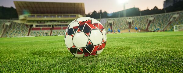 Футбольный мяч на поле стадиона Михаила Месхи - Sputnik Грузия