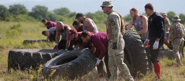 Тренировка сборной Грузии по регби на военной базе - Sputnik Грузия