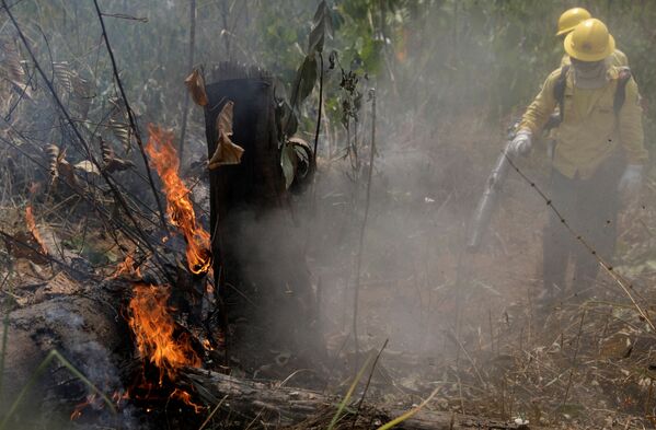 В то же время власти Бразилии решили отказаться от международной финансовой помощи для борьбы с пожарами в лесах Амазонии, что было предложено после саммита G7 - Sputnik Грузия