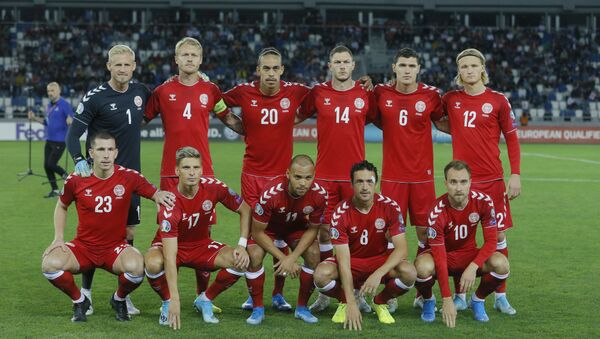 Матч между сборными Грузии и Дании по футболу. Датская сборная - Sputnik Грузия