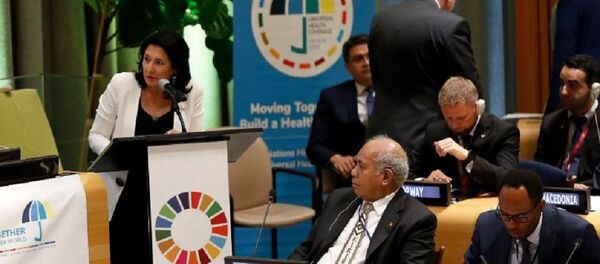 სალომე ზურაბიშვილი გაეროს გენერალური ასამბლეის 74-ე სესიაზე სალომე ზურაბიშვილი გაეროს გენერალური ასამბლეის 74-ე სესიაზე - Sputnik საქართველო