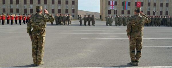 Открытие совместных учений спецназа Грузии, Азербайджана и Турции Открытие совместных учений спецназа Грузии, Азербайджана и Турции - Sputnik Грузия