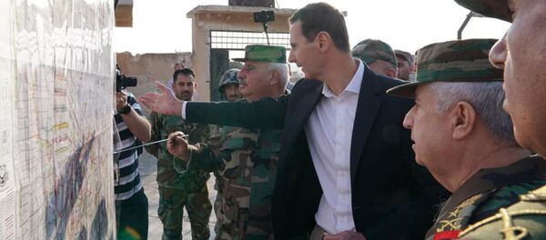 სირიის პრეზიდენტი ბაშარ ალ-ასადი იდლიბის პროვინციის ფრონტზე სირიის პრეზიდენტი ბაშარ ალ-ასადი იდლიბის პროვინციის ფრონტზე - Sputnik საქართველო