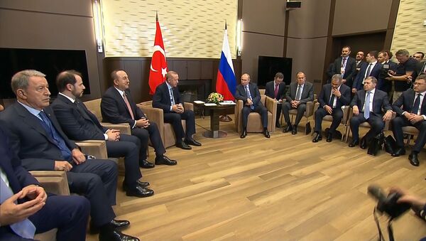 Путин принял Эрдогана в своей резиденции в Сочи - видео - Sputnik Грузия