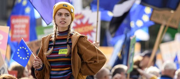 Brexit-ის საწინააღმდეგო აქციის მონაწილე ლონდონში в Лондоне Brexit-ის საწინააღმდეგო აქციის მონაწილე ლონდონში в Лондоне - Sputnik საქართველო