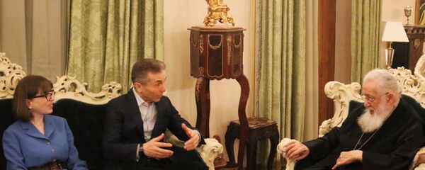 Екатерина Хведелидзе, Бидзина Иванишвили и Илия II - Sputnik Грузия