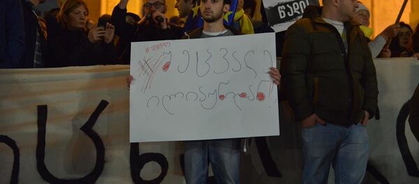 Акция протеста у здания парламента Грузии 14 ноября 2019  - Sputnik Грузия