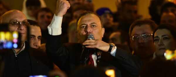 Шалва Нателашвили выступает на акции протеста 14 ноября - Sputnik Грузия