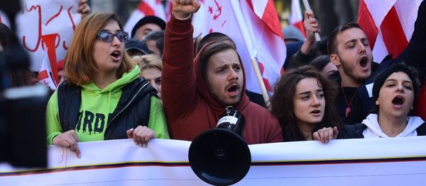 საპროტესტო აქცია 17 ნოემბერს საპროტესტო აქცია 17 ნოემბერს - Sputnik საქართველო