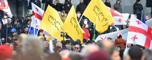 ანტისამთავრობო აქცია პარლამენტთან ანტისამთავრობო აქცია პარლამენტთან - Sputnik საქართველო
