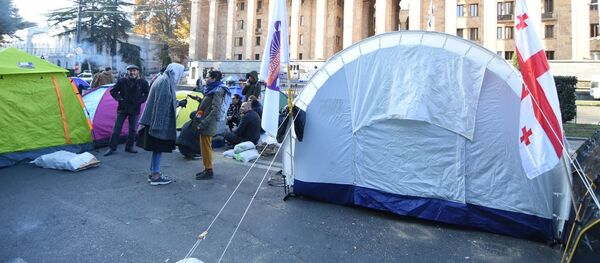 პარლამენტთან აქცია პარლამენტთან აქცია - Sputnik საქართველო