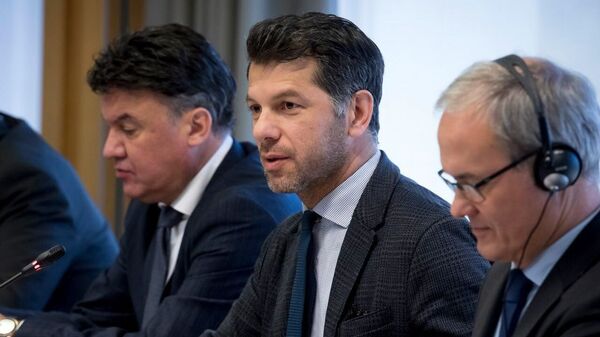 Президент Федерации Футбола Грузии Леван Кобиашвили на заседании комитета УЕФА - Sputnik Грузия
