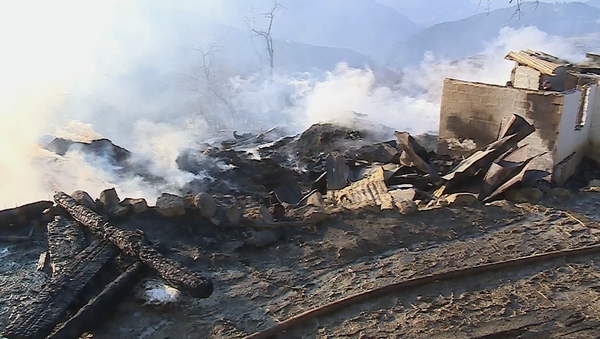Последствия крупного пожара в Аджарии. Сгоревшие жилые дома - Sputnik Грузия