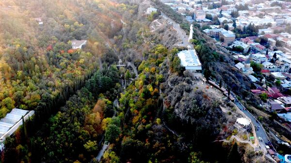 Прощай, осень! Тбилисский ботанический сад. Вид с высоты птичьего полета на Тбилиси и парк - Sputnik Грузия