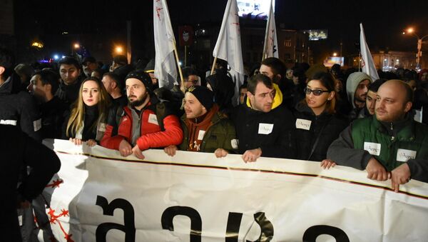 Шествие оппозиции по проспекту Руставели к парламенту 25 ноября - видео - Sputnik Грузия