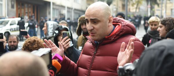 Ника Мелиа на акции протеста объединенной оппозиции у здания парламента Грузии 28 ноября - Sputnik Грузия