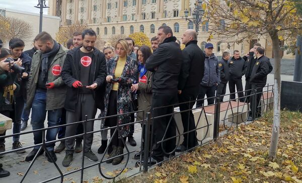 Молодежное движение посадило фасоль у входа в Тбилгорсуд - Sputnik Грузия