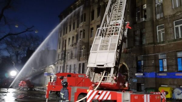 Пожар в колледже в Одессе - Sputnik Грузия