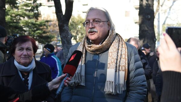 Политик Григол Вашадзе. Акция протеста оппозиции в городе Кутаиси 6 декабря - Sputnik Грузия
