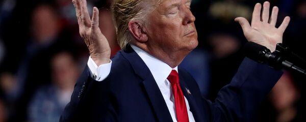 Президент США Дональд Трамп во время предвыборной кампании в Баттл-Крике, штат Мичиган, США - Sputnik Грузия