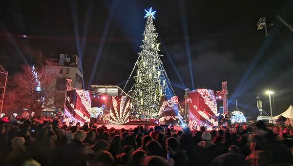 Зажжение праздничных огней на главной новогодней елке в столице Грузии - Sputnik Грузия