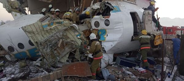 Сотрудники спасательной службы и полиции на месте крушения самолета Fokker 100 - Sputnik Грузия
