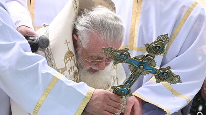 Глава Грузинской Православной церкви, Католикос-Патриарх Всея Грузии Илия Второй. Святой праздник Крещение в храме Самеба